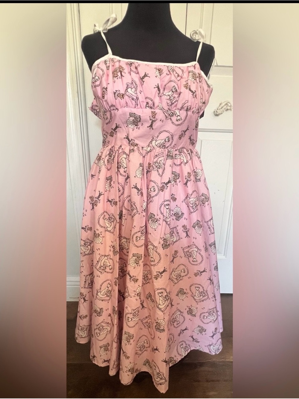 Disney The Aristocats 55th Anniversary Pink Swing Dress Midi Marie Duchess